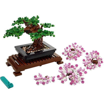 Lego 10281 Icons Bonsai Baum Set für Erwachsene, Pflanzen Home Deko Set mit Blumen