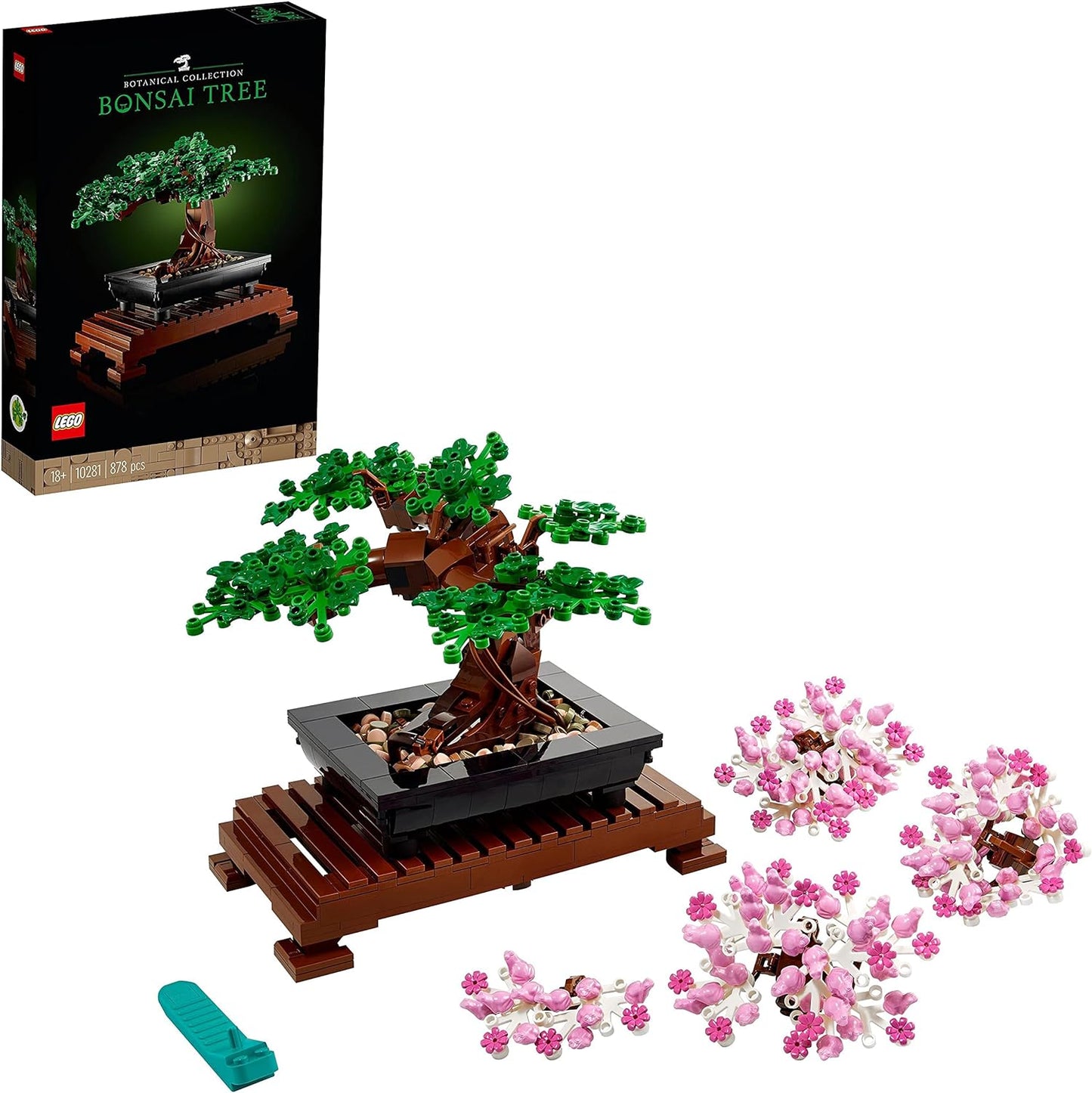 Lego 10281 Icons Bonsai Baum Set für Erwachsene, Pflanzen Home Deko Set mit Blumen