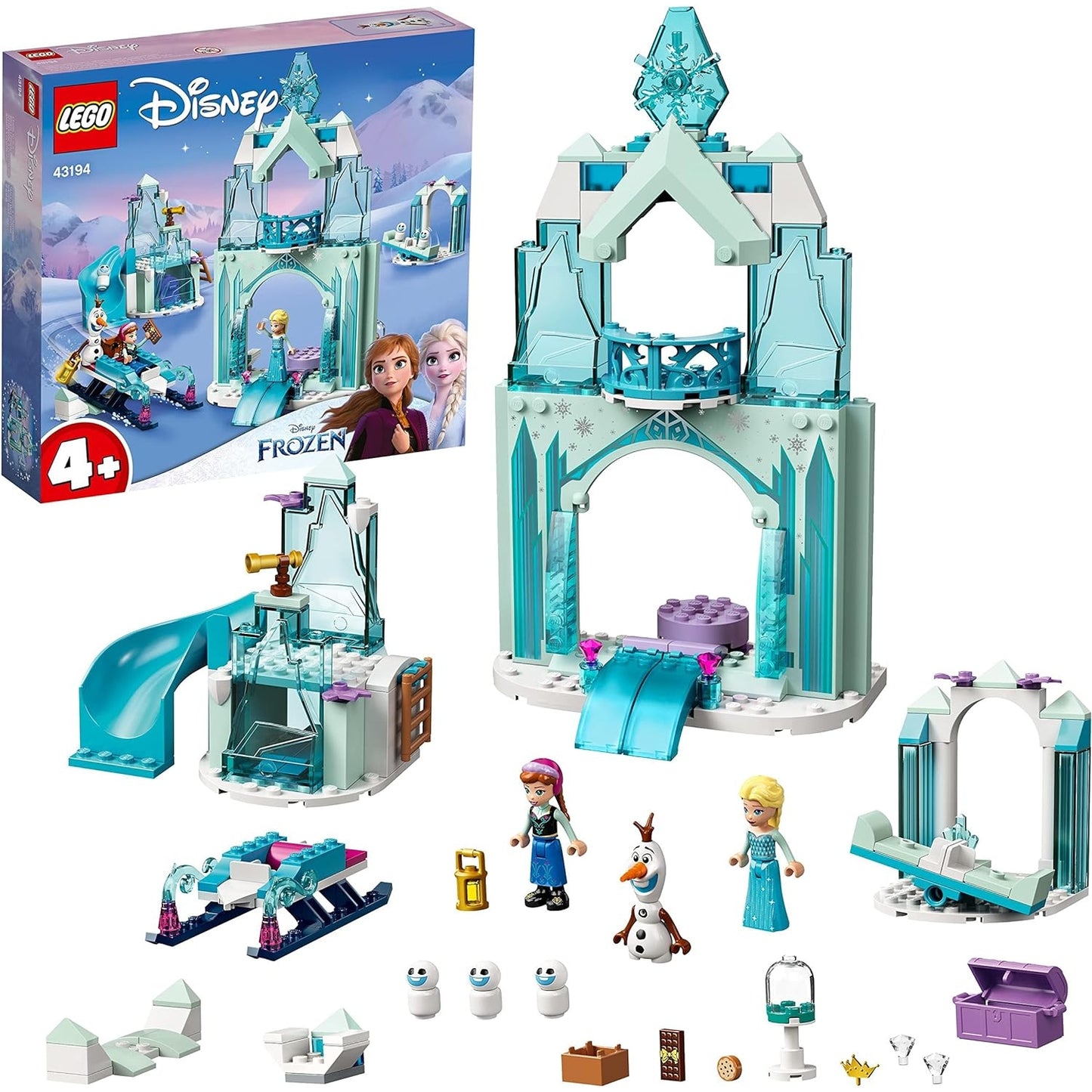 Lego 43194 Disney Princess Annas und Elsas Wintermärchen Eiskönigin-Spielzeug zum Bauen mit Schloss