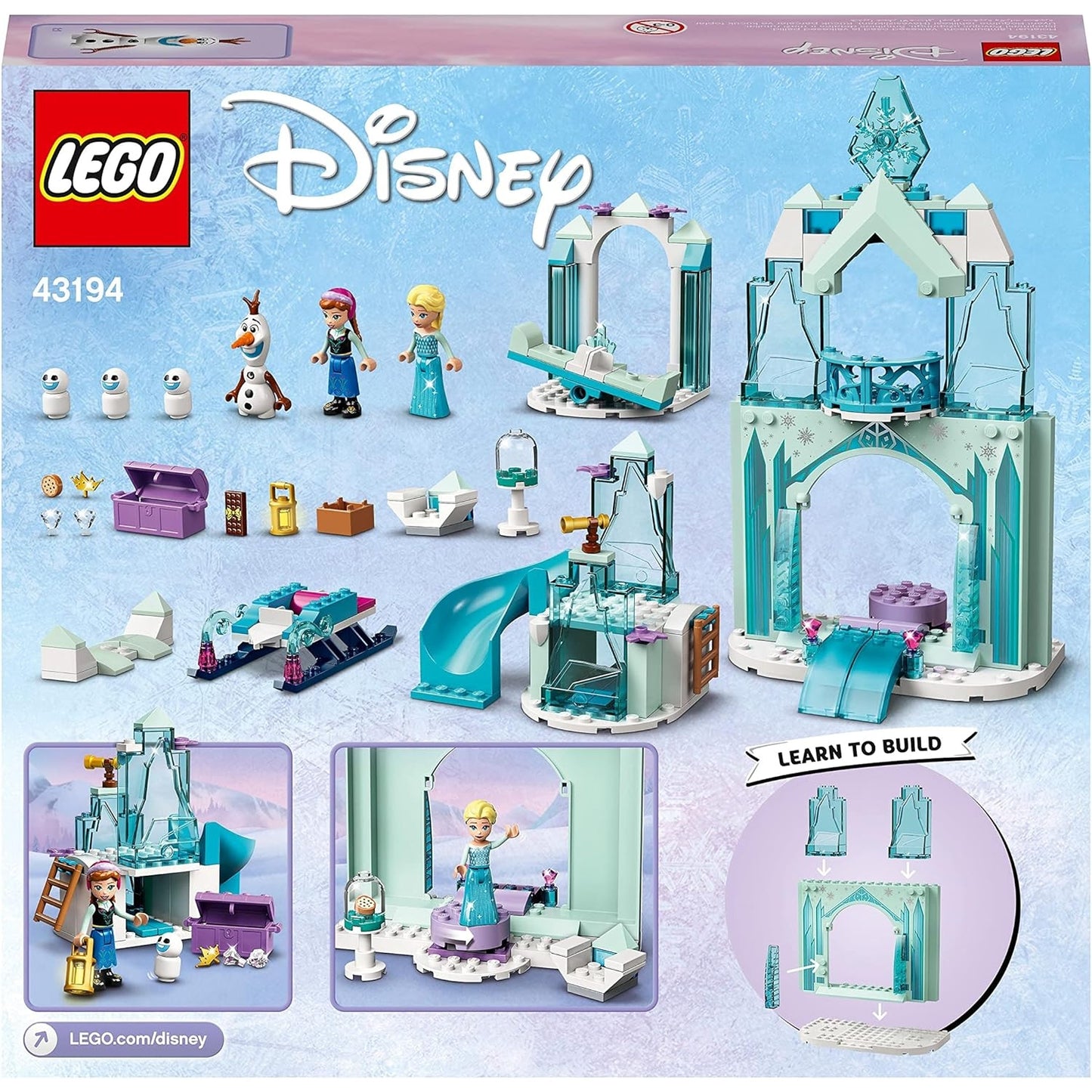 Lego 43194 Disney Princess Annas und Elsas Wintermärchen Eiskönigin-Spielzeug zum Bauen mit Schloss