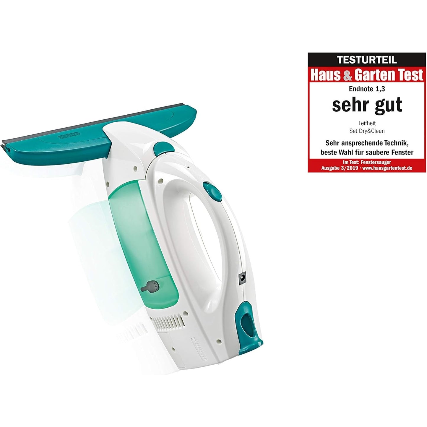 Leifheit Fenstersauger Set Dry and Clean mit 28 cm Saugdüse 360° streifenfreie Reinigung Fensterreiniger