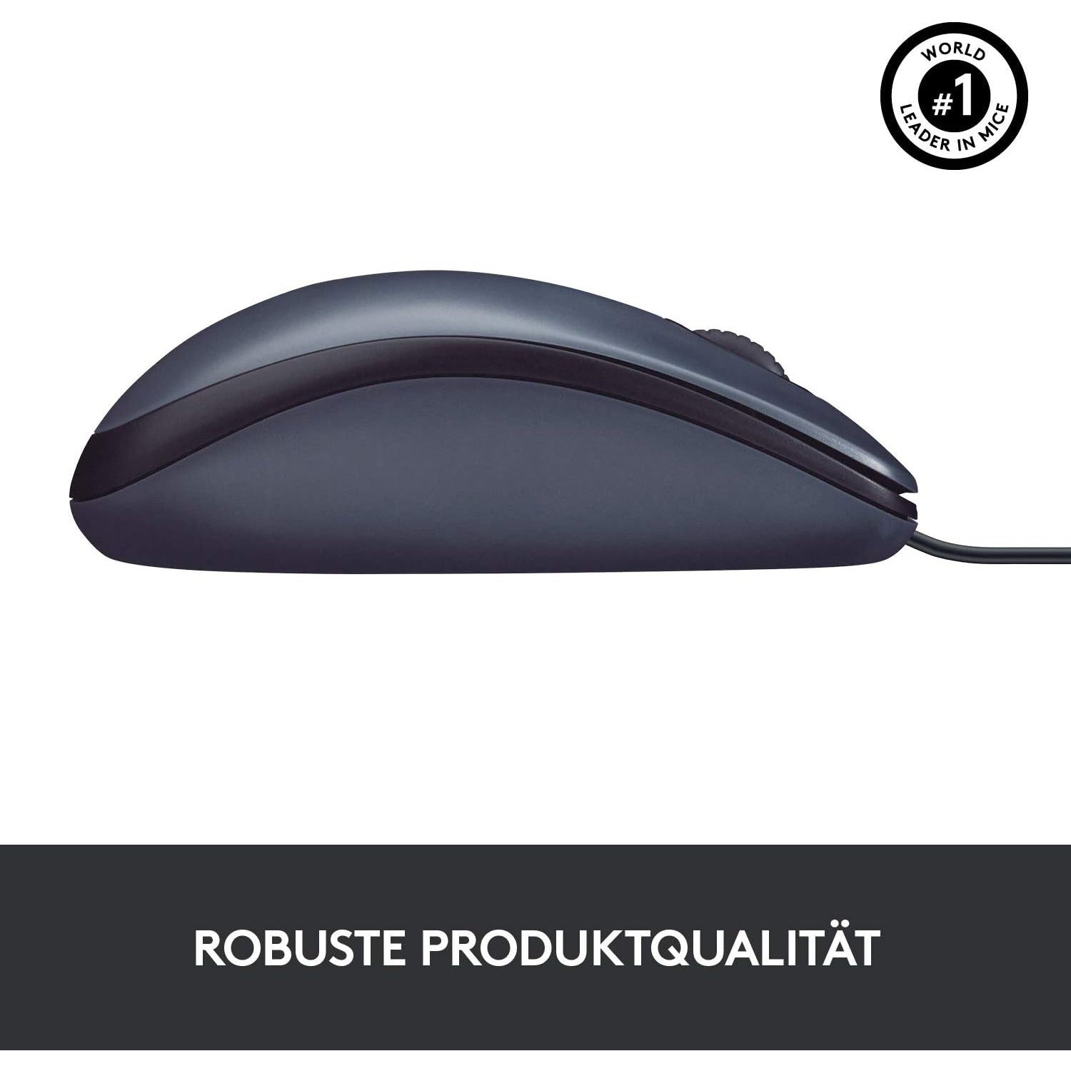 Logitech B100 Maus mit Kabel, USB-Anschluss, 800 DPI Optischer Sensor, 3 Tasten