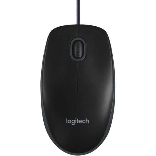 Logitech B100 Maus mit Kabel, USB-Anschluss, 800 DPI Optischer Sensor, 3 Tasten