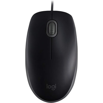 Logitech B110 Kabelgebundene USB-Maus geräuschlose Tasten komfortables Design