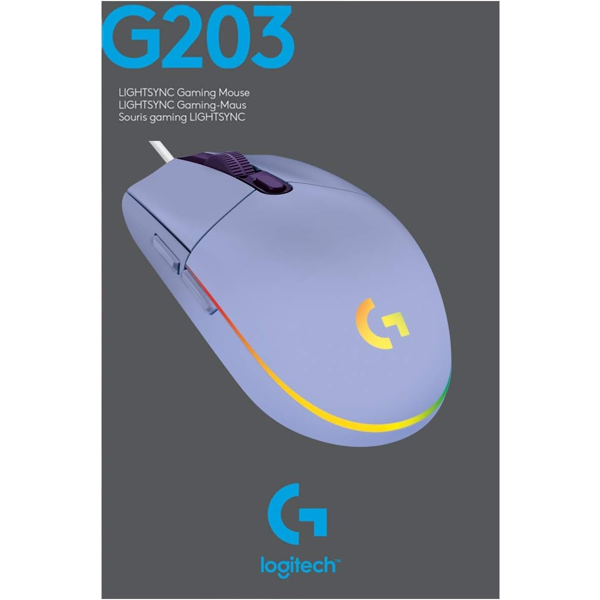 Logitech G203 Gaming-Maus mit LIGHTSYNC RGB-Beleuchtung 6 programmierbare Tasten