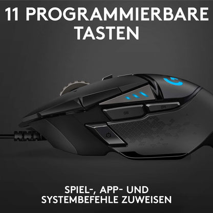 Logitech G502 HERO High-Performance Gaming-Maus mit 25K DPI optischem Sensor