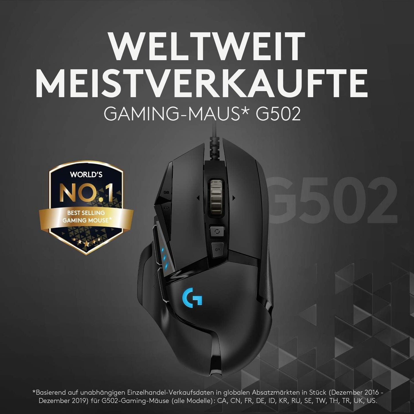 Logitech G502 HERO High-Performance Gaming-Maus mit 25K DPI optischem Sensor