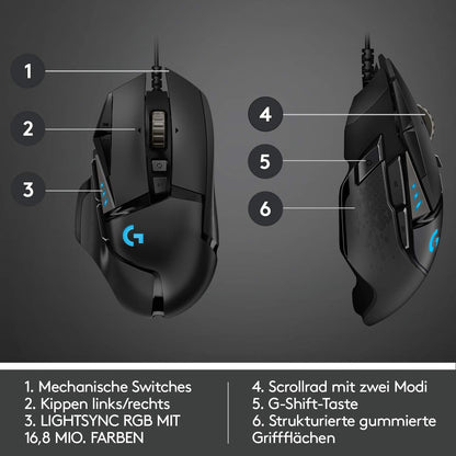 Logitech G502 HERO High-Performance Gaming-Maus mit 25K DPI optischem Sensor