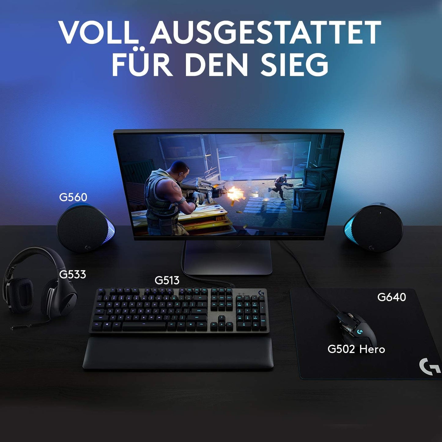 Logitech G560 PC Gaming Lautsprecher mit DTS:X Ultra Surround Sound, LIGHTSYNC RGB-Beleuchtung