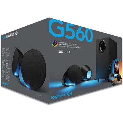 Logitech G560 PC Gaming Lautsprecher mit DTS:X Ultra Surround Sound, LIGHTSYNC RGB-Beleuchtung