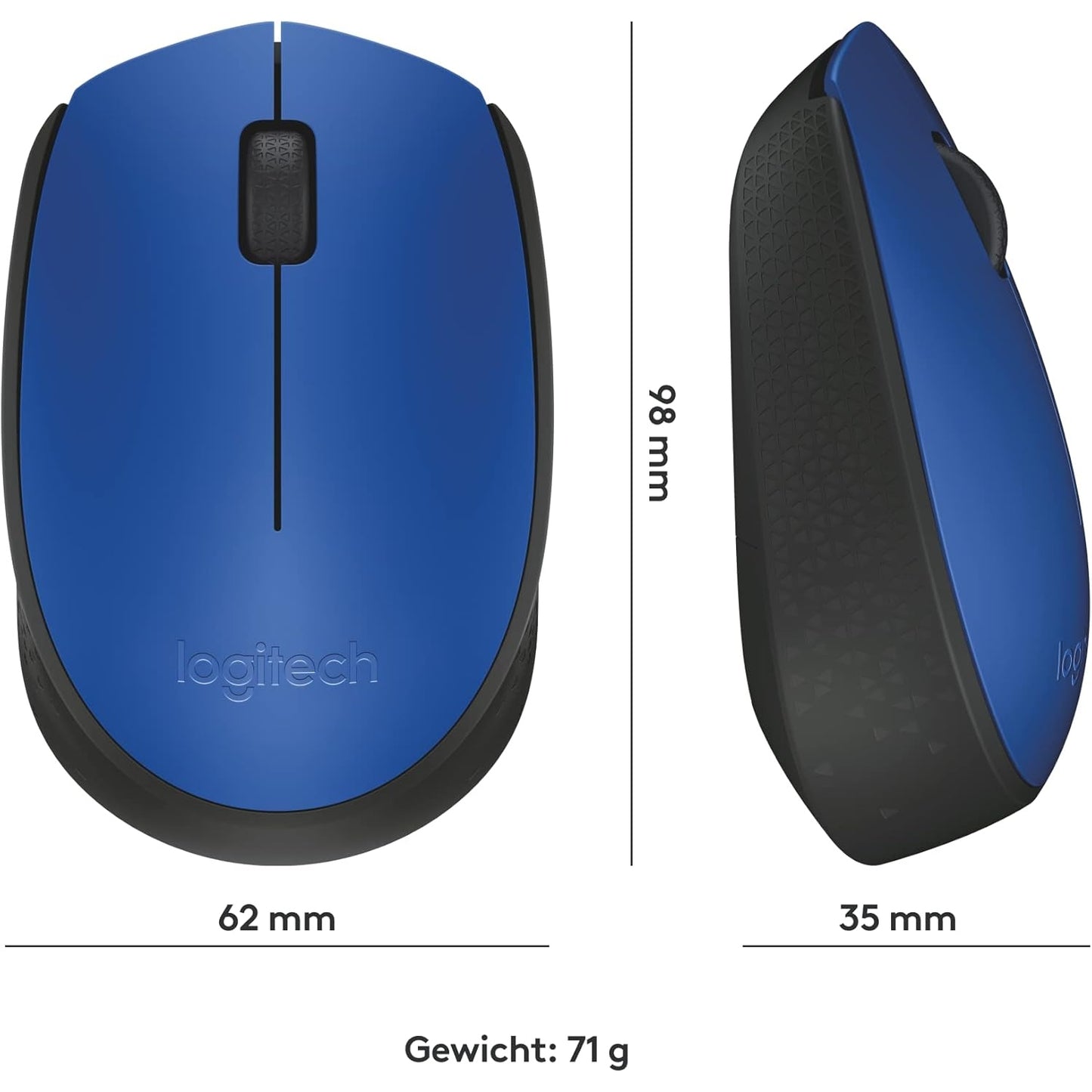 Logitech M171 Kabellose Maus, 2.4 GHz Verbindung via USB-Empfänger, Optischer Sensor, 12-Monate Akkulaufzeit