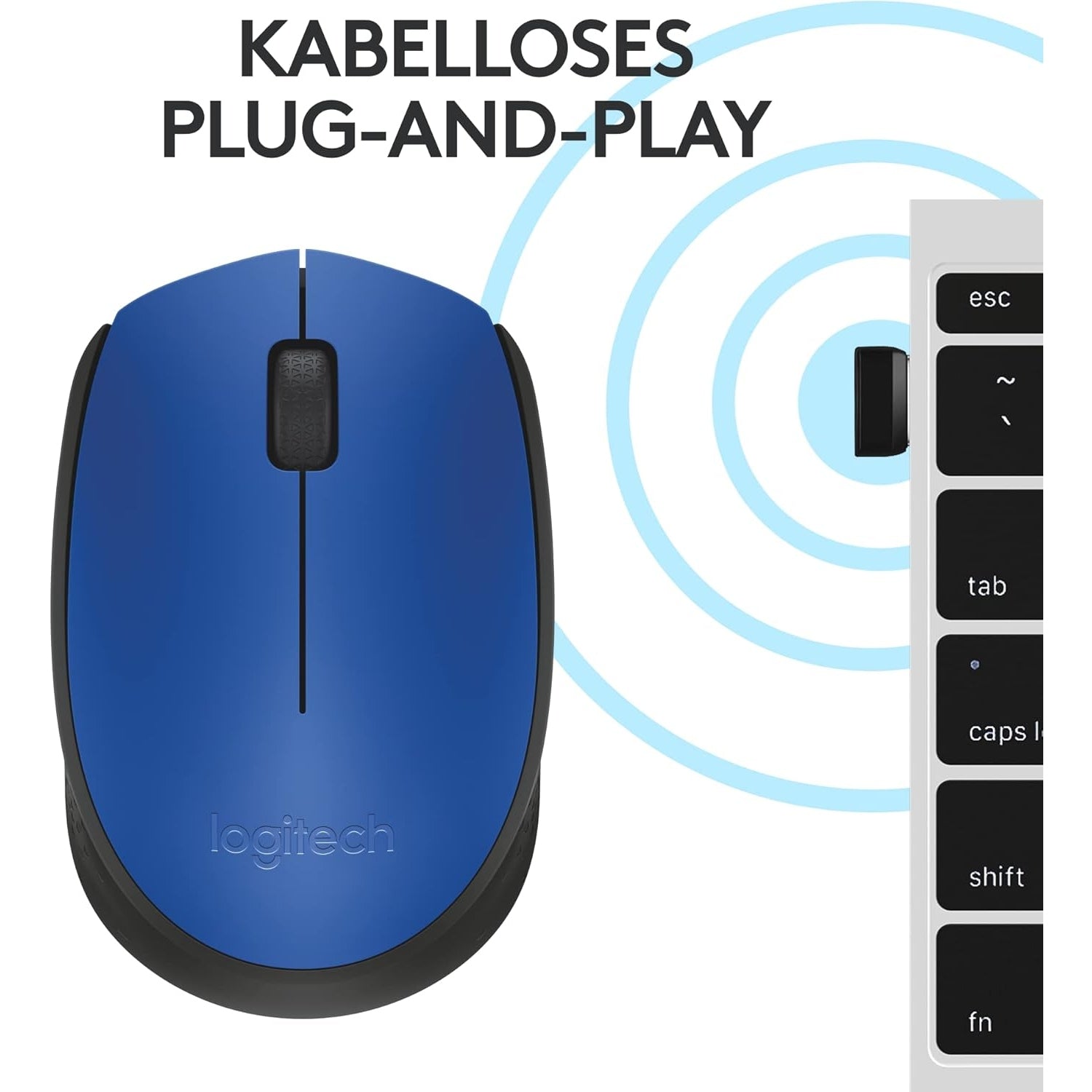 Logitech M171 Kabellose Maus, 2.4 GHz Verbindung via USB-Empfänger, Optischer Sensor, 12-Monate Akkulaufzeit