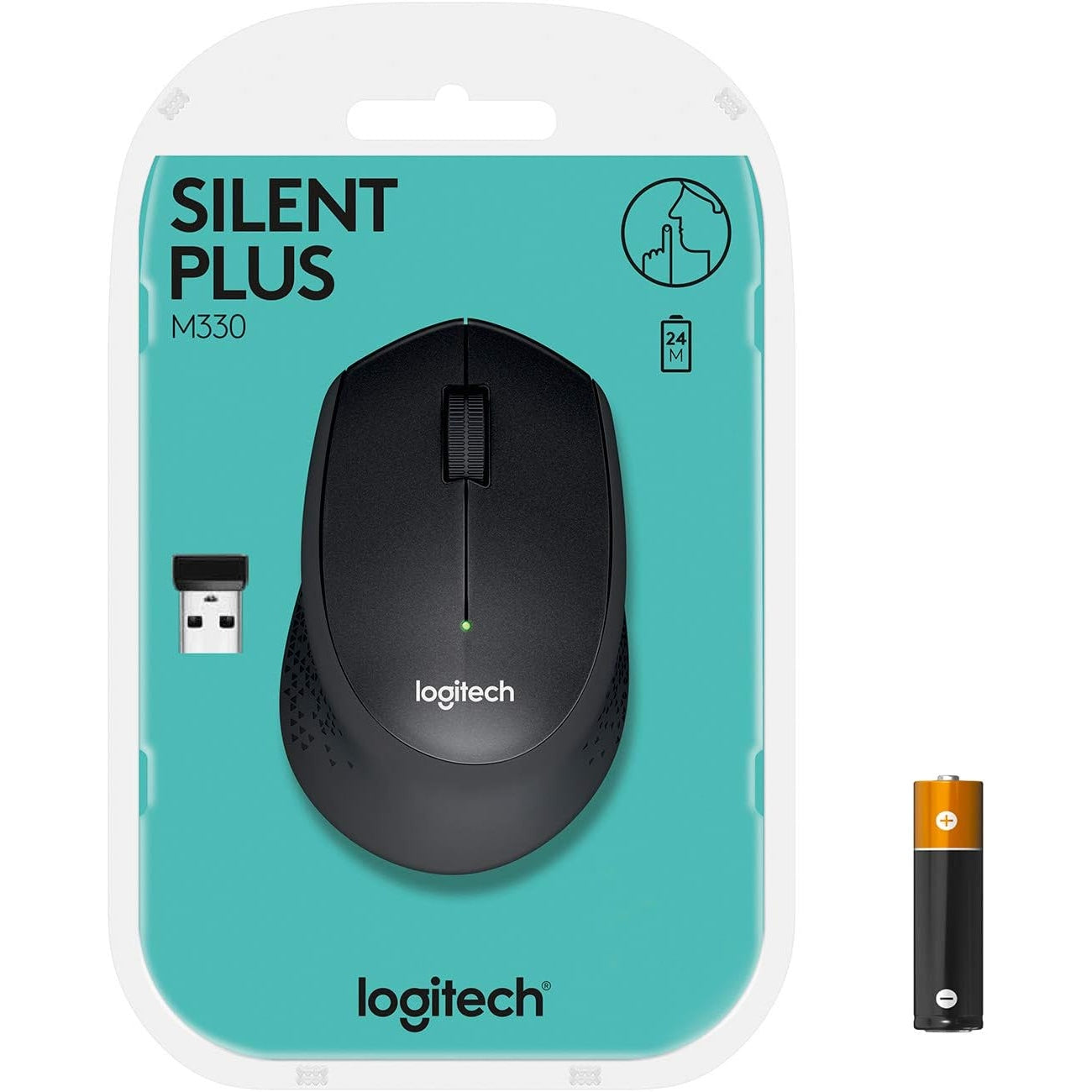 Logitech M330 SILENT PLUS Kabellose Maus, 2,4 GHz mit USB-Nano-Empfänger, 1000 DPI Optical Tracking