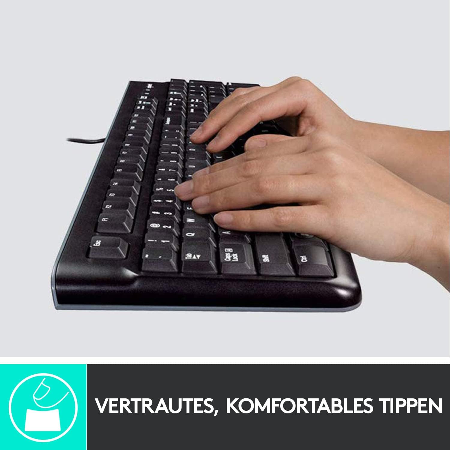 Logitech MK120 Set Tastatur und Maus Kabelgebunden USB Plug & Play, PC, Laptop