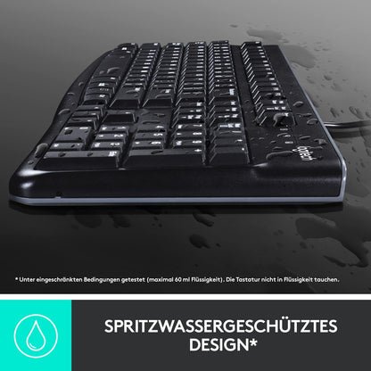 Logitech MK120 Set Tastatur und Maus Kabelgebunden USB Plug & Play, PC, Laptop