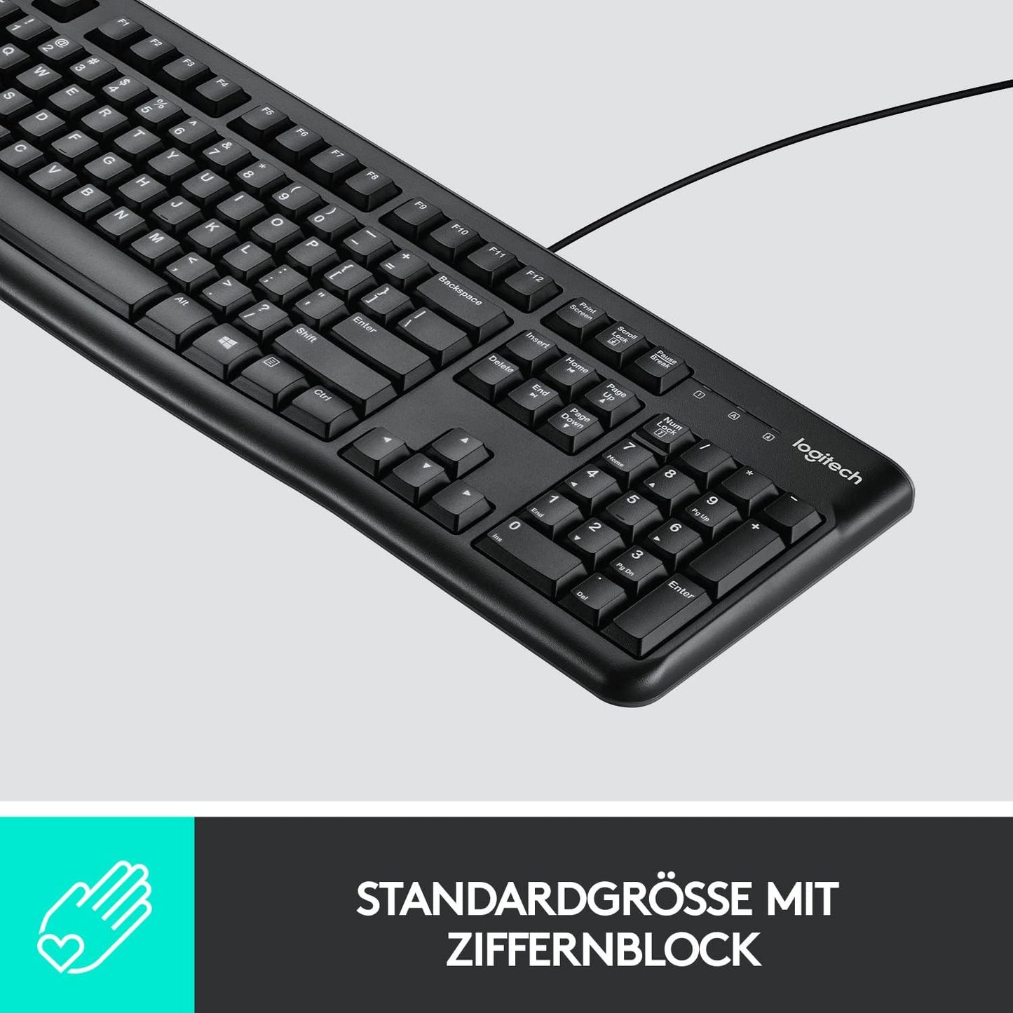 Logitech MK120 Set Tastatur und Maus Kabelgebunden USB Plug & Play, PC, Laptop