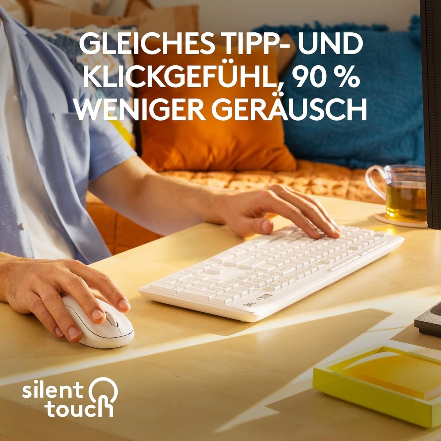 Logitech MK295 kabelloses Tastatur-Maus-Set mit SilentTouch-Technologie, Shortcut-Tasten