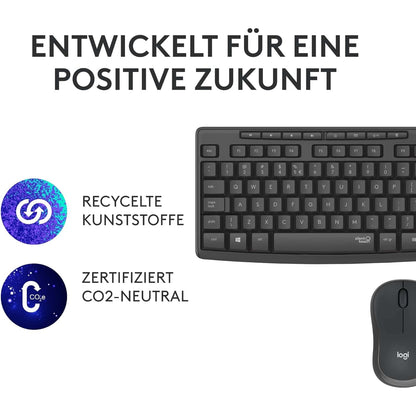 Logitech MK295 kabelloses Tastatur-Maus-Set mit SilentTouch-Technologie, Shortcut-Tasten, QWERTZ