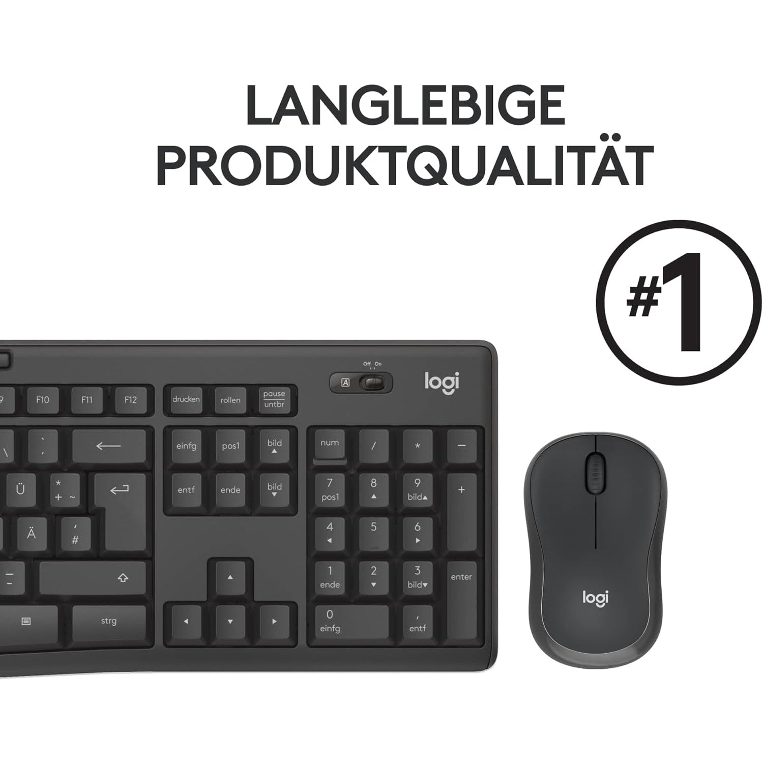 Logitech MK295 kabelloses Tastatur-Maus-Set mit SilentTouch-Technologie, Shortcut-Tasten