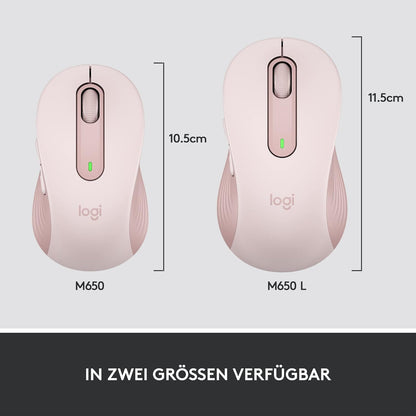 Logitech Signature M650 Kabellose Maus - für kleine bis mittelgroße Hände, Leise Klicks, Bluetooth