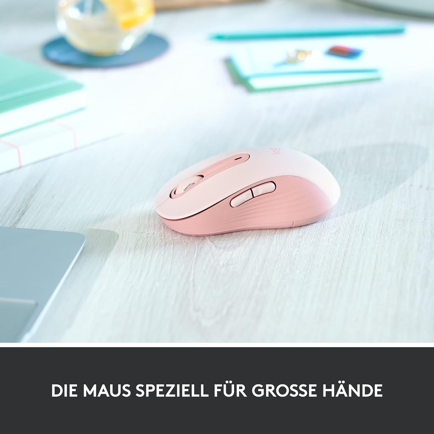 Logitech Signature M650 L Kabellose Maus - für große Hände, Leise Klicks, Anpassbare Seitentasten, Bluetooth