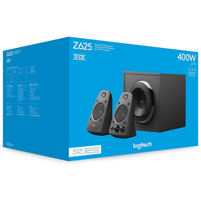 Logitech Z625 2.1 Lautsprecher-System mit Subwoofer, THX-zertifiziert, 400 Watt Spitzenleistung