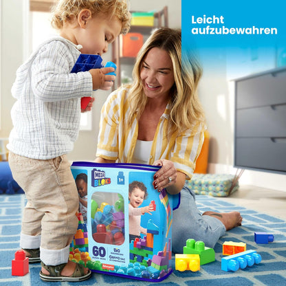 MEGA Bloks DCH55 - Bausteinebeutel - Medium 60 Teile, bunt, Spielzeug ab 1 Jahr