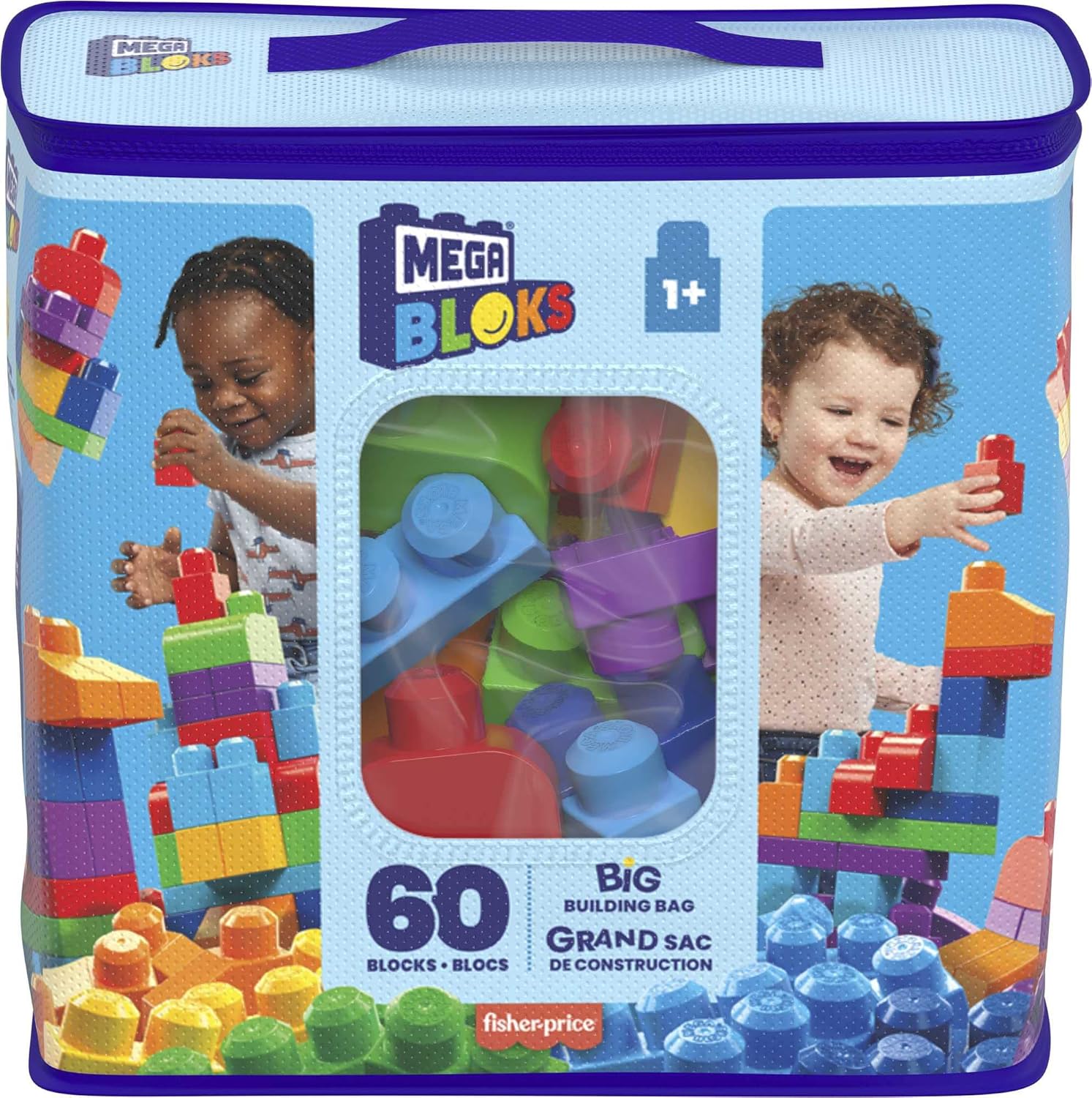 MEGA Bloks DCH55 - Bausteinebeutel - Medium 60 Teile, bunt, Spielzeug ab 1 Jahr