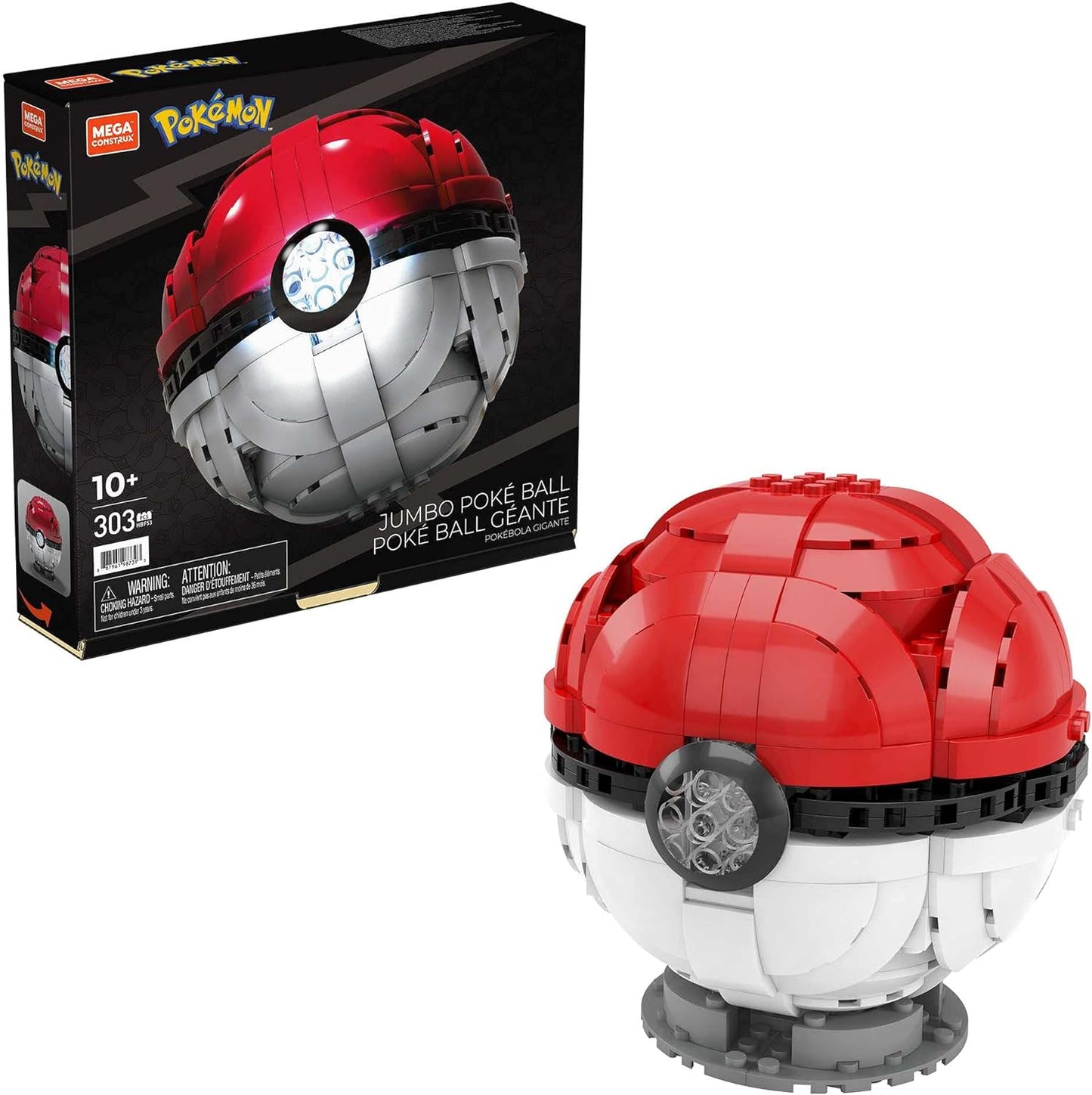 MEGA HBF53 Pokémon Jumbo Poké Ball-Bauset leuchtende Herausforderung mit 303 Bausteinen