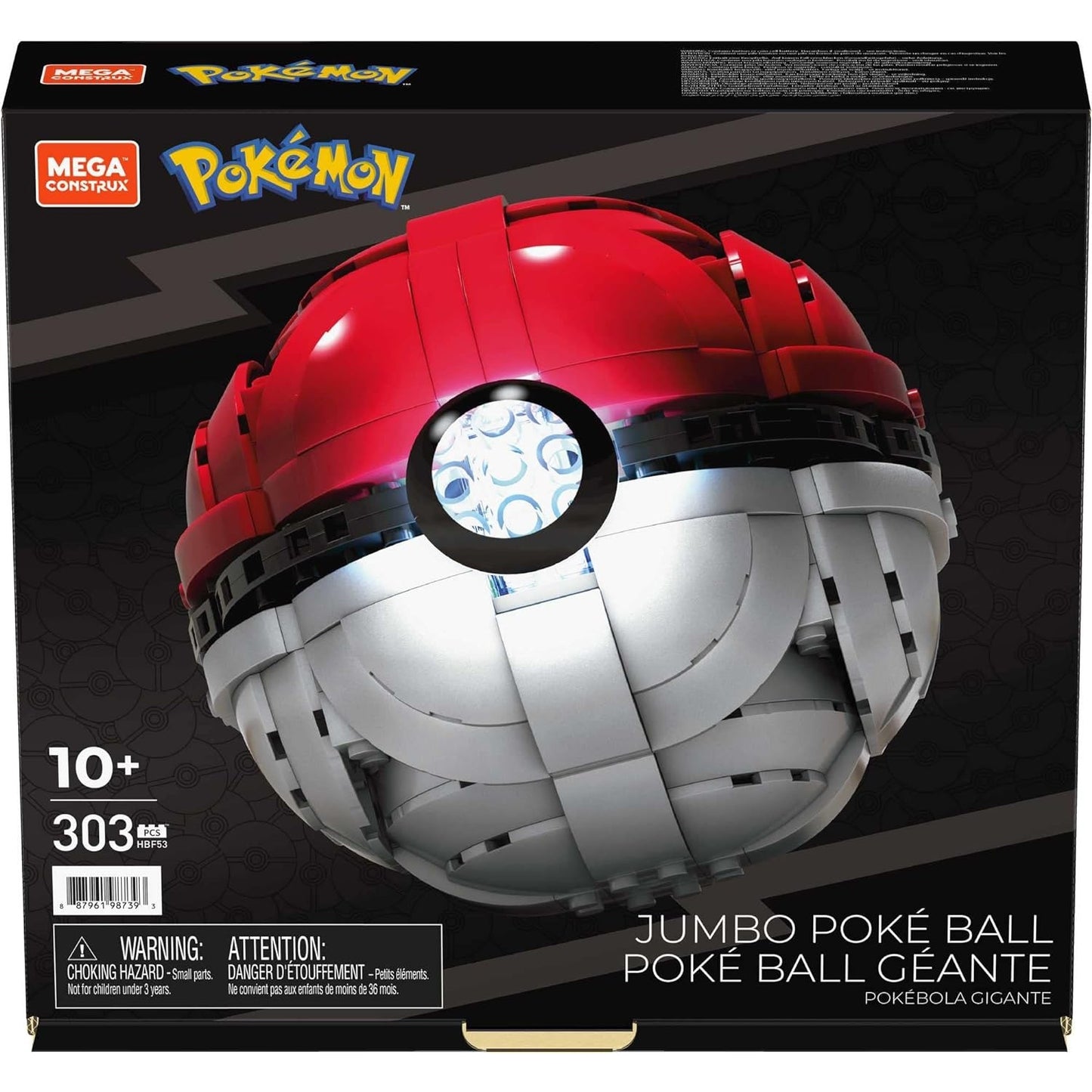 MEGA HBF53 Pokémon Jumbo Poké Ball-Bauset leuchtende Herausforderung mit 303 Bausteinen