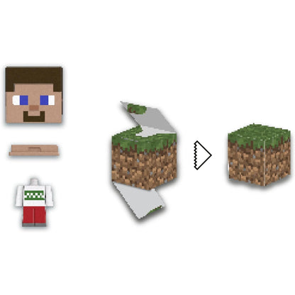 MINECRAFT Mob Heads Adventskalender 24 Überraschungen mit Steve, Mobs und Zubehör im verpixelten Look