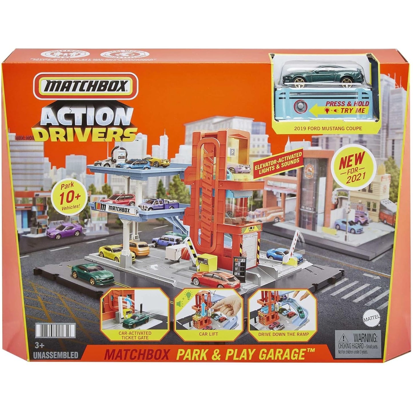 Matchbox HBL60 - Action Drivers Parkgarage Spielset mit 1 Fahrzeug, Spielzeug ab 3 Jahren