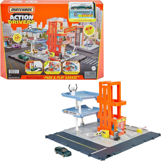 Matchbox HBL60 - Action Drivers Parkgarage Spielset mit 1 Fahrzeug, Spielzeug ab 3 Jahren