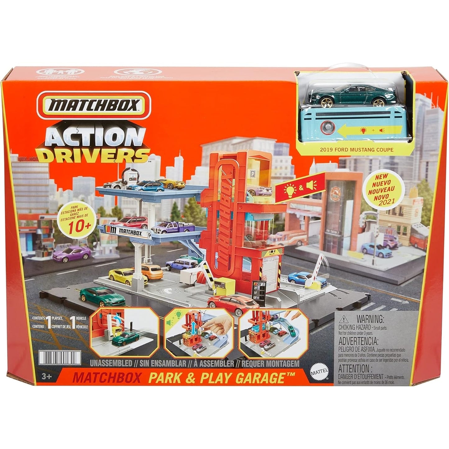 Matchbox HBL60 - Action Drivers Parkgarage Spielset mit 1 Fahrzeug, Spielzeug ab 3 Jahren