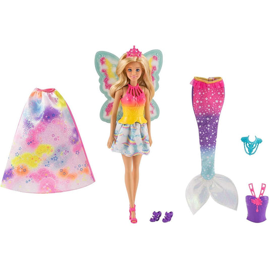 Mattel Barbie FJD08 Dreamtopia Regenbogen-Königreich 3-in-1 Fantasie Puppe Geschenkset