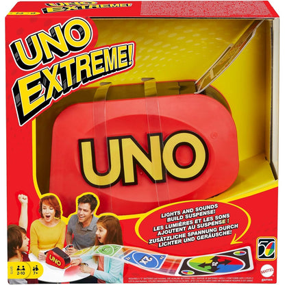 Mattel Games GXY75 - UNO Extreme! Kartenspiel mit Zufallsschleuder für 2 bis 10 Spieler ab 7 Jahren