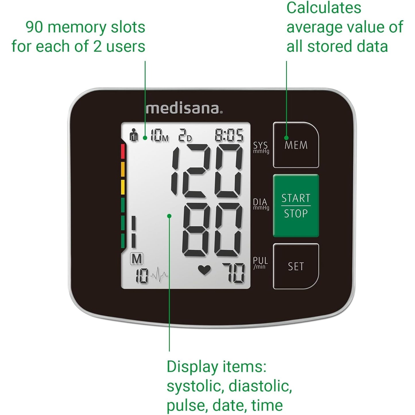 Medisana BU 516 Oberarm-Blutdruckmessgerät präzise Blutdruck und Pulsmessung mit Speicherfunktion