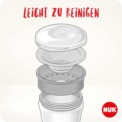 NUK Magic Cup Trinklernbecher | 8+ Monate | 230 ml | auslaufsicherer 360°-Trinkrand | BPA-frei | blauer Löwe