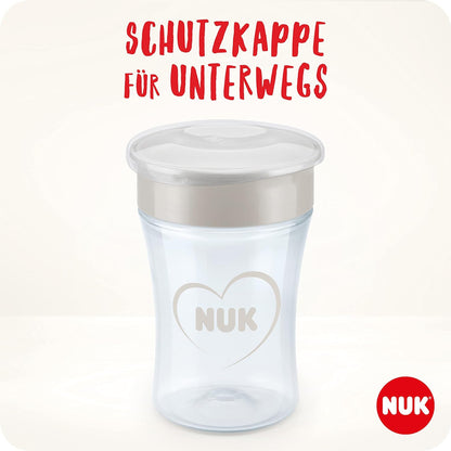 NUK Magic Cup Trinklernbecher | 8+ Monate | 230 ml | auslaufsicherer 360°-Trinkrand | BPA-frei | blauer Löwe