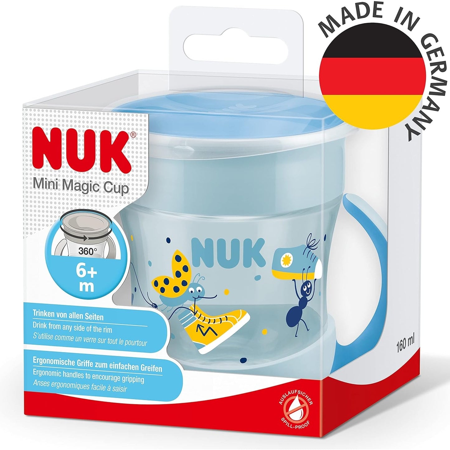 NUK Mini Magic Cup Trinklernbecher | 360°-Trinkrand | ab 6 Monaten | BPA-frei | 160 ml