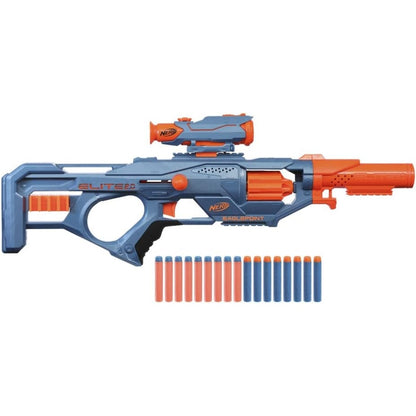 Nerf Elite 2.0 Eaglepoint RD-8 Blaster 8-Dart Trommel Abnehmbares Fernrohr und Abnehmbarer Lauf