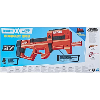 Nerf Fortnite Compact SMG motorisierter Blaster, Ultrarot-Tarnung, 8-Dart Magazin, 8 Elite Darts