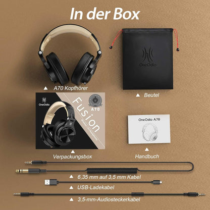 OneOdio Bluetooth Kopfhörer Over Ear, 72 Stdn HiFi Stereo Kabellos, Wireless Headphones Studio DJ