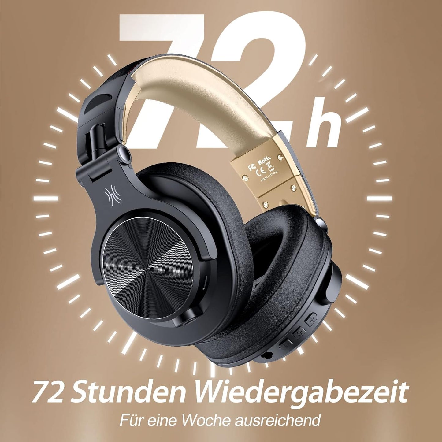 OneOdio Bluetooth Kopfhörer Over Ear, 72 Stdn HiFi Stereo Kabellos, Wireless Headphones Studio DJ