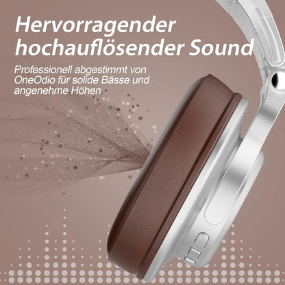 OneOdio Bluetooth Kopfhörer Over Ear, 72 Stdn HiFi Stereo Kabellos, Wireless Headphones Studio DJ