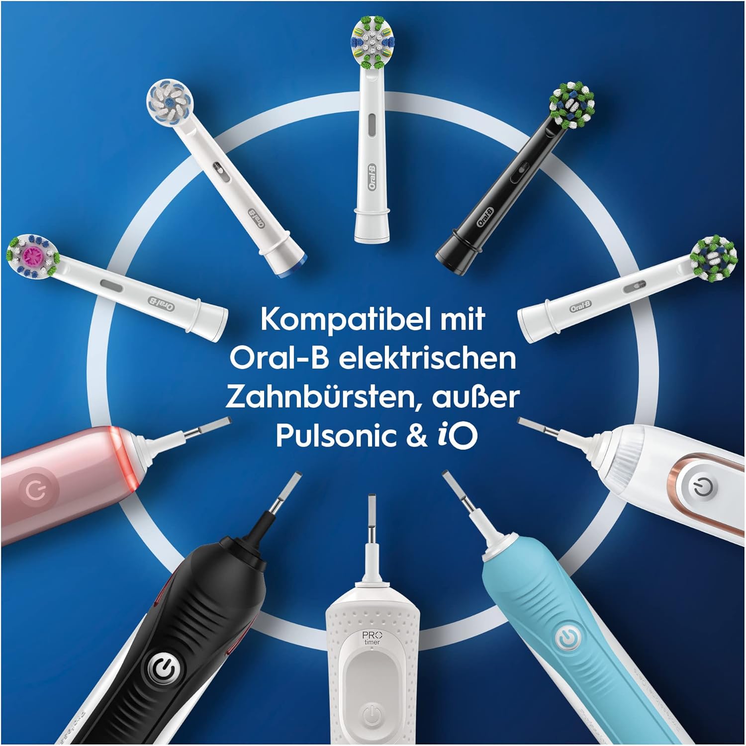 Oral-B CrossAction Aufsteckbürsten für elektrische Zahnbürste 8 Stück Zahnbürstenaufsatz