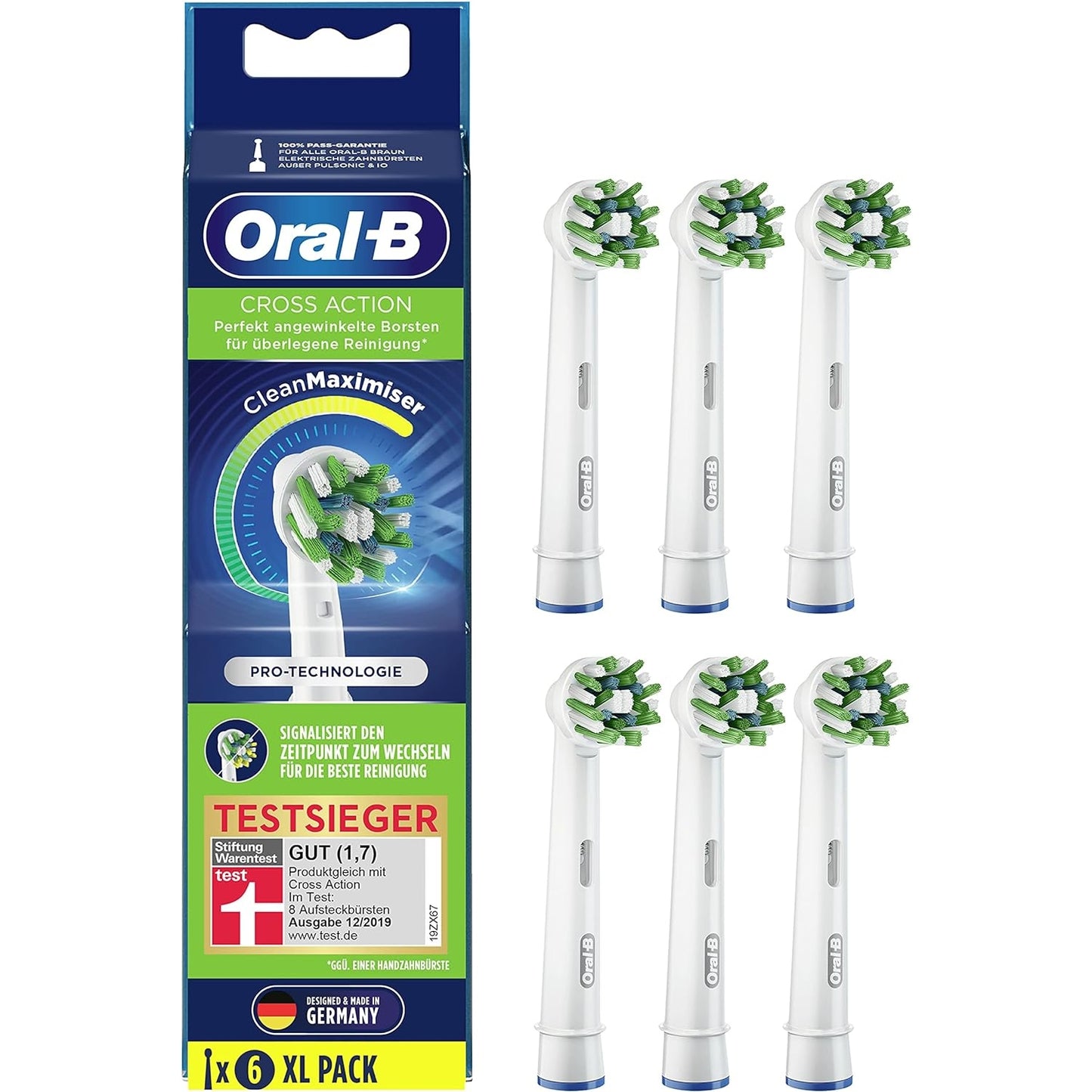 Oral-B CrossAction Aufsteckbürsten für elektrische Zahnbürste 6 Stück Mundreinigung