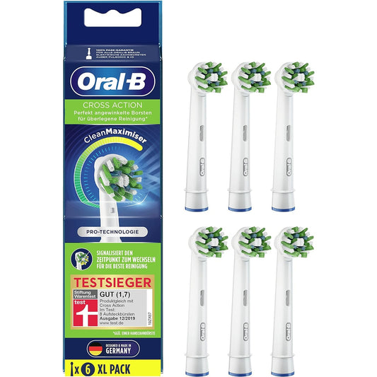 Oral-B CrossAction Aufsteckbürsten für elektrische Zahnbürste 6 Stück Mundreinigung