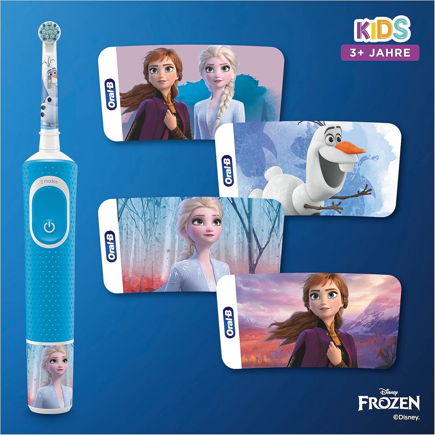 Oral-B Kids Frozen Elektrische Zahnbürste für Kinder ab 3 Jahren, 2 Putzmodi, extra weiche Borsten