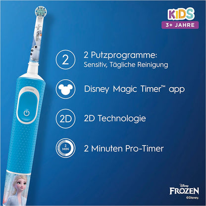 Oral-B Kids Frozen Elektrische Zahnbürste für Kinder ab 3 Jahren, 2 Putzmodi, extra weiche Borsten